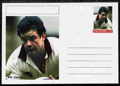 Palatine (Fantasy) Personalities - Will Carling (rugby) postal stationery card unused and fine