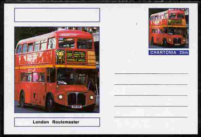 Chartonia (Fantasy) Buses & Trams - London Routemaster Bus postal stationery card unused and fine
