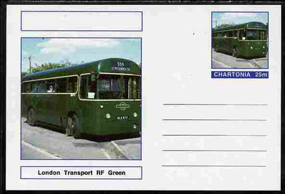 Chartonia (Fantasy) Buses & Trams - London Transport RF Bus (green) postal stationery card unused and fine