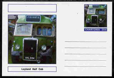 Chartonia (Fantasy) Buses & Trams - Leyland Half Cab Single Decker Bus postal stationery card unused and fine