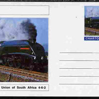 Chartonia (Fantasy) Railways - Class A4 Pacific 4-6-2 No 60009 Union of South Africa postal stationery card unused and fine