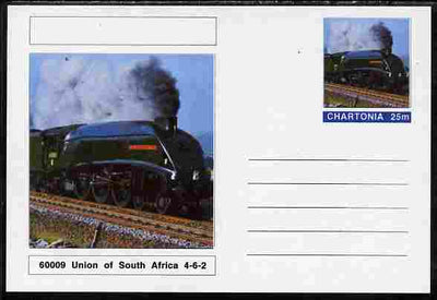 Chartonia (Fantasy) Railways - Class A4 Pacific 4-6-2 No 60009 Union of South Africa postal stationery card unused and fine