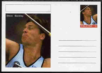 Palatine (Fantasy) Personalities - Steve Backley (athletics) postal stationery card unused and fine