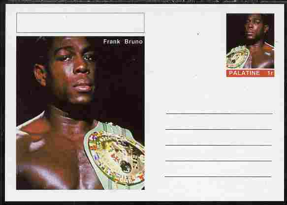 Palatine (Fantasy) Personalities - Frank Bruno (boxing) postal stationery card unused and fine