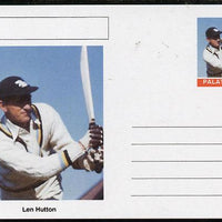 Palatine (Fantasy) Personalities - Len Hutton (cricket) postal stationery card unused and fine