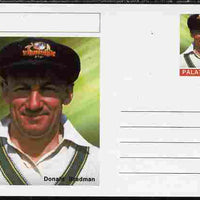 Palatine (Fantasy) Personalities - Donald Bradman (cricket) postal stationery card unused and fine
