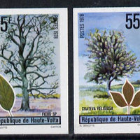 Upper Volta 1972 Trees set of 2 imperf from limited printing unmounted mint, as SG 481-82*