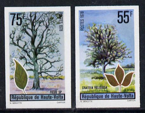 Upper Volta 1972 Trees set of 2 imperf from limited printing unmounted mint, as SG 481-82*