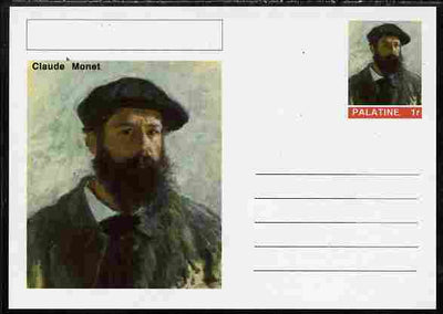 Palatine (Fantasy) Personalities - Claude Monet postal stationery card unused and fine