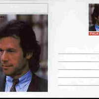 Palatine (Fantasy) Personalities - Imran Khan (cricket) postal stationery card unused and fine