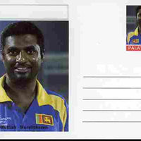 Palatine (Fantasy) Personalities - Muttiah Muralitharan (cricket) postal stationery card unused and fine