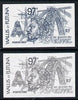Wallis & Futuna 1983 Gustave Eiffel 97f two different Imperf colour trial proofs as SG 418