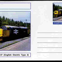 Chartonia (Fantasy) Railways - Diesel Class 37 postal stationery card unused and fine