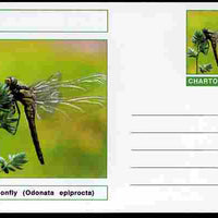 Chartonia (Fantasy) Insects - Dragonfly (Odonata epiprocta) postal stationery card unused and fine
