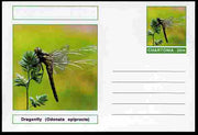 Chartonia (Fantasy) Insects - Dragonfly (Odonata epiprocta) postal stationery card unused and fine