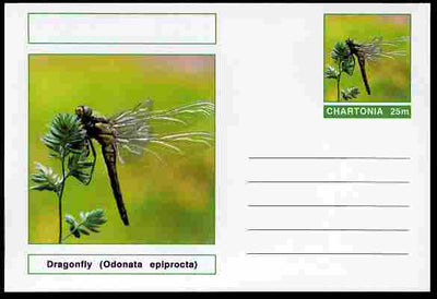Chartonia (Fantasy) Insects - Dragonfly (Odonata epiprocta) postal stationery card unused and fine