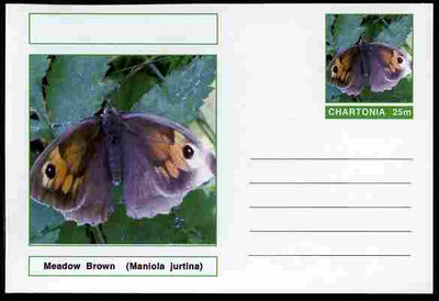 Chartonia (Fantasy) Butterflies - Meadow Brown (Maniola jurtina) postal stationery card unused and fine