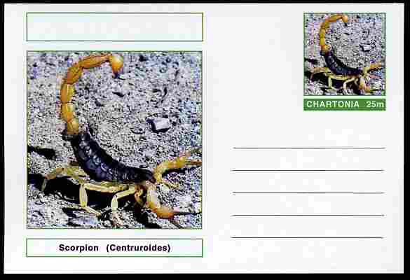Chartonia (Fantasy) Insects - Scorpion (Centruroides) postal stationery card unused and fine
