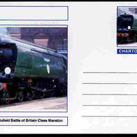 Chartonia (Fantasy) Railways - Bulleid Battle of Britain Class Manston postal stationery card unused and fine