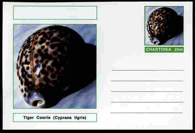 Chartonia (Fantasy) Shells - Tiger Cowrie (Cypraea tigris) postal stationery card unused and fine