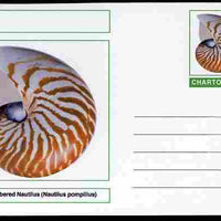 Chartonia (Fantasy) Shells - Chambered Nautilus (Nautilus pompilius) postal stationery card unused and fine