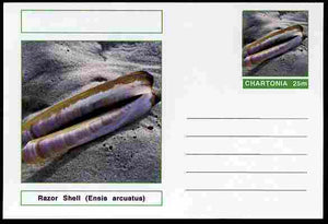 Chartonia (Fantasy) Shells - Razor Shell (Ensis arcuatus) postal stationery card unused and fine