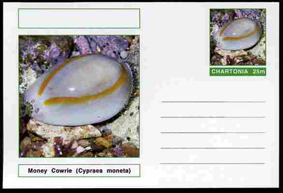 Chartonia (Fantasy) Shells - Money Cowrie (Cypraea moneta) postal stationery card unused and fine