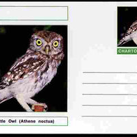 Chartonia (Fantasy) Birds - Little Owl (Athene noctus) postal stationery card unused and fine