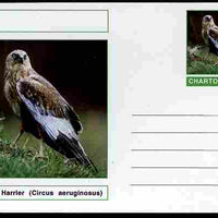 Chartonia (Fantasy) Birds - Marsh Harrier( Circus aeruginosus) postal stationery card unused and fine