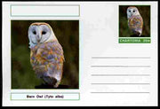Chartonia (Fantasy) Birds - Barn Owl (Tyto alba) postal stationery card unused and fine