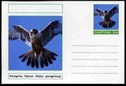 Chartonia (Fantasy) Birds - Peregrine Falcon (Falco peregrinus) postal stationery card unused and fine