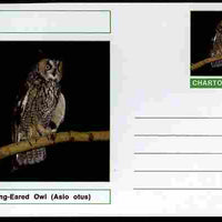 Chartonia (Fantasy) Birds - Long-Eared Owl (Asio otus) postal stationery card unused and fine