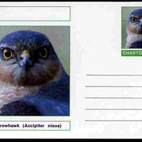 Chartonia (Fantasy) Birds - Sparrowhawk (Accipiter nisus) postal stationery card unused and fine
