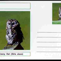 Chartonia (Fantasy) Birds - Tawny Owl (Strix aluco) postal stationery card unused and fine
