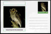 Chartonia (Fantasy) Birds - Collared Scops Owl (Otus bakkamoena) postal stationery card unused and fine
