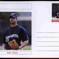 Palatine (Fantasy) Personalities - Ryan Braun (baseball) postal stationery card unused and fine