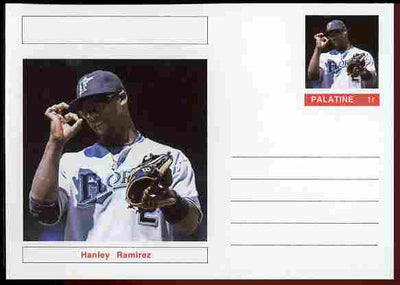 Palatine (Fantasy) Personalities - Hanley Ramirez (baseball) postal stationery card unused and fine