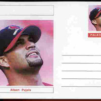 Palatine (Fantasy) Personalities - Albert Pujols (baseball) postal stationery card unused and fine