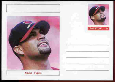 Palatine (Fantasy) Personalities - Albert Pujols (baseball) postal stationery card unused and fine