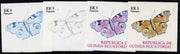 Equatorial Guinea 1977 Butterflies EK3 (Peacock) set of 4 imperf progressive proofs on ungummed paper comprising 1, 2, 3 and all 4 colours (as Mi 1198)