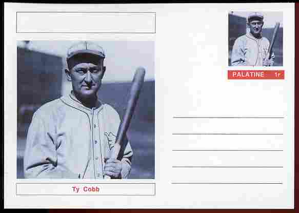 Palatine (Fantasy) Personalities - Ty Cobb (baseball) postal stationery card unused and fine