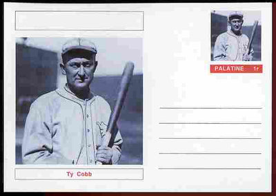 Palatine (Fantasy) Personalities - Ty Cobb (baseball) postal stationery card unused and fine