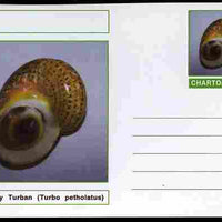 Chartonia (Fantasy) Shells - Tapestry Turban (Turbo petholatus) postal stationery card unused and fine