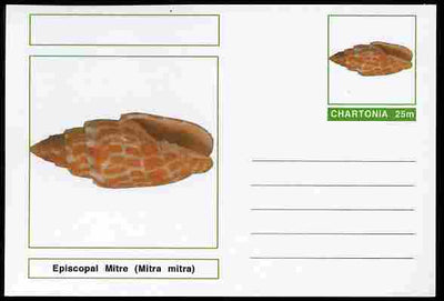 Chartonia (Fantasy) Shells - Episcopal Mitre (Mitra mitra) postal stationery card unused and fine