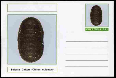Chartonia (Fantasy) Shells - Sulcate Chiton (Chiton sulcatus) postal stationery card unused and fine