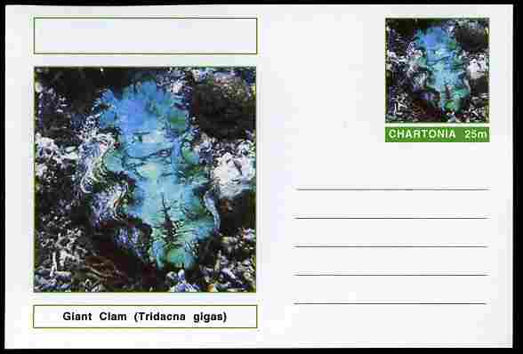Chartonia (Fantasy) Shells - Giant Clam (Tridacna gigas) postal stationery card unused and fine