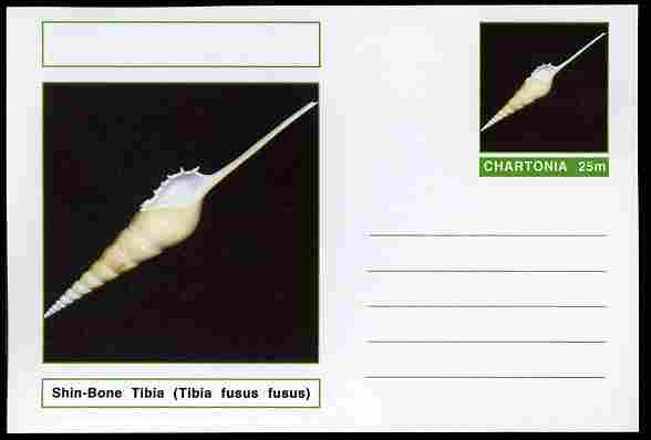 Chartonia (Fantasy) Shells - Shin-Bone Tibia (Tibia fusus fusus) postal stationery card unused and fine