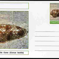 Chartonia (Fantasy) Shells - Textile Cone (Conus textile) postal stationery card unused and fine