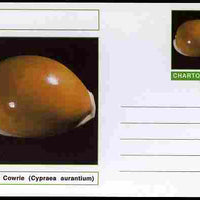 Chartonia (Fantasy) Shells - Golden Cowrie (Cypraea aurantium) postal stationery card unused and fine