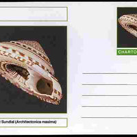 Chartonia (Fantasy) Shells - Giant Sundial (Architectonica maxima) postal stationery card unused and fine